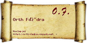 Orth Fédra névjegykártya