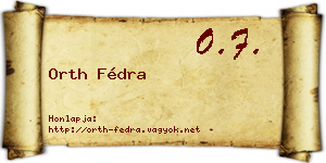 Orth Fédra névjegykártya